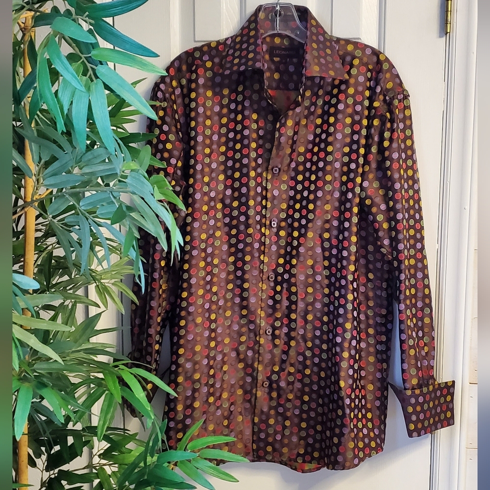 Leonardi Shiny Long Sleeve Men's Shirt. Medium. - Picture 4 of 16